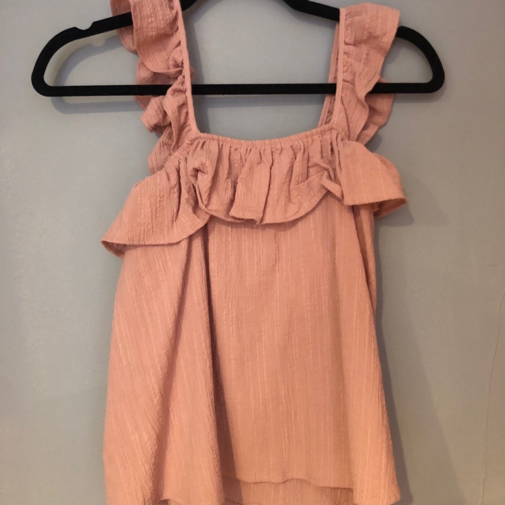 Cute Pink Ruffled Tank Top